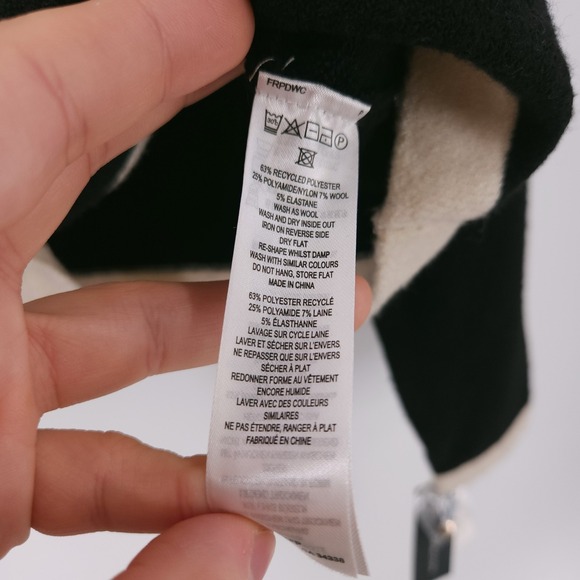 French Connection Vhari Contrast Trim Black Cream Cardigan Sweater Womens M - Picture 9 of 11